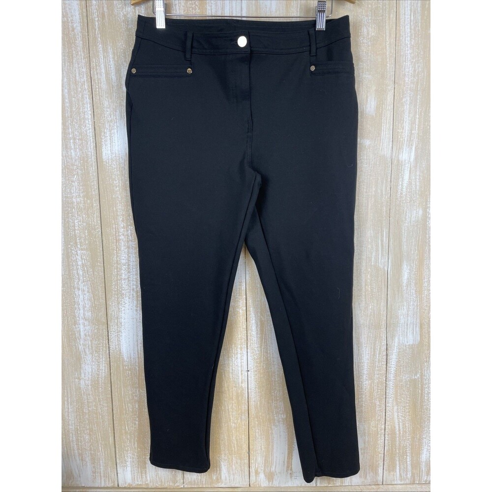 So Sliming Slim Ankle by Chico's 1.5 Regular Women's Stretch Knit Pants Black